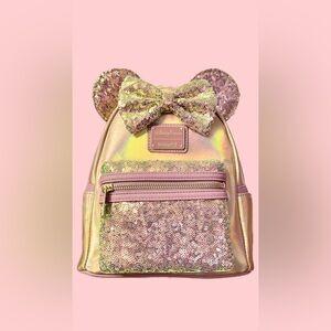 Loungefly 50th Anniversary EARideacent Minnie Mouse Mini Backpck {Pink}